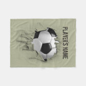 Torn Soccer Personalized White Fleece Blanket (Voorkant (Horizontaal))