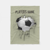 Torn Soccer Personalized White Fleece Blanket (Voorkant)