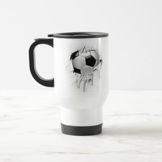 Torn Soccer Travel Mug (Gauche)