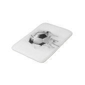 Torn Soccer White Bath Mat (Gekanteld)