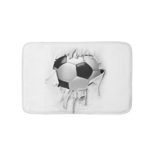 Torn Soccer White Bath Mat