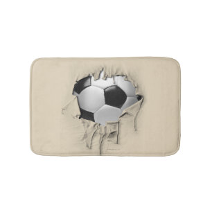 Torn Soccer White Bath Mat