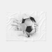 Torn Soccer White Fleece Blanket (Voorkant (Horizontaal))