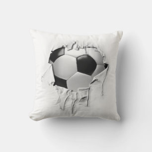 Torn Soccer White Pillow Kussen