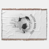Torn Soccer White Throw Blanket Deken (Voorkant)