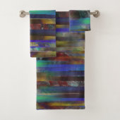 Torn strepen van digitale gekleurde texturen bad handdoek (Insitu)