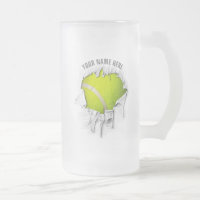 Torn Tennis Frosted Glass Beer Mok