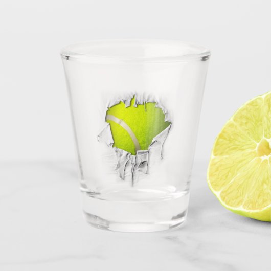 Torn Tennis Shot Glass Shot Glas (Voorkant)