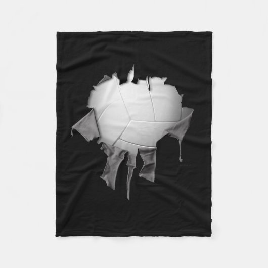 Torn Volleyball Dark Fleece Blanket Deken (Voorkant)