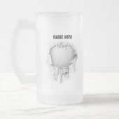 Torn Volleyball Frosted Beer Mok (Links)