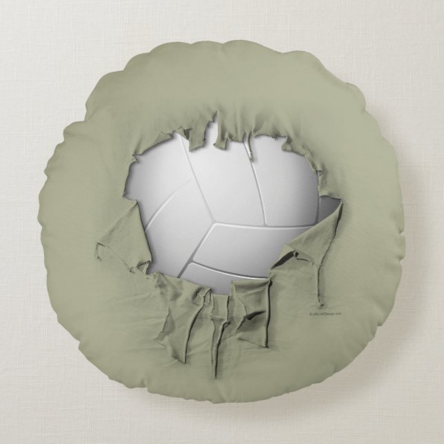 Torn Volleyball Round Pillow Rond Kussen (Voorkant)