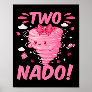 Tornado 2 jaar oude meisje verjaardag twee Nado 2e Poster