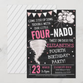 Tornado Birthday Party Invitation Kaart (Voorkant / Achterkant)