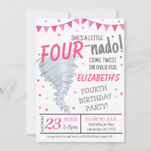 Tornado Birthday Party Invitation Kaart