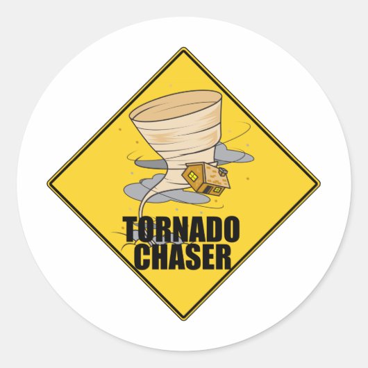 Tornado Chaser Ronde Sticker (Voorkant)