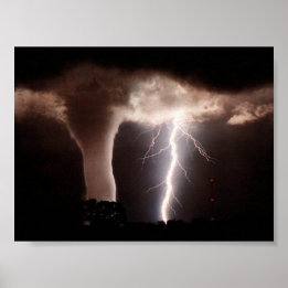Tornado en bliksem poster