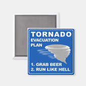 Tornado-evacuatieplan;-) Magneet (Voorkant / Achterkant)