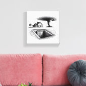 Tornado House Kelder met Kruis Canvas Afdruk (Insitu (Woonkamer))