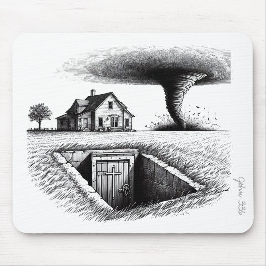 Tornado House Kelder met Kruis Muismat (Voorkant)