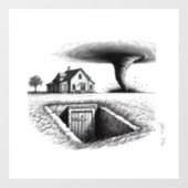 Tornado House Kelder met Kruis Raamsticker (Vel)