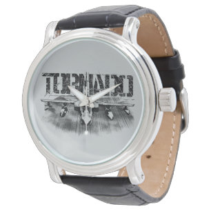 Tornado IDS Zwart  Leder Horloge