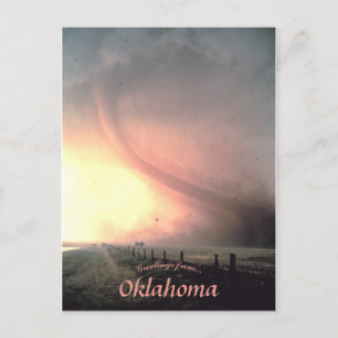 Tornado in de buurt van Cordell Oklahoma Uitnodiging Briefkaart