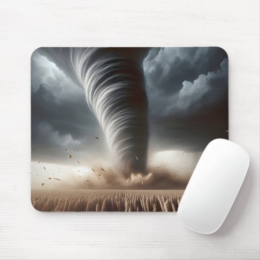 Tornado in een Midwest tarweveld Muismat (Met muis)