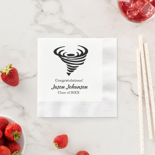 Tornado Mascot School Afstuderen Napkin Reünie Servet (Insitu)