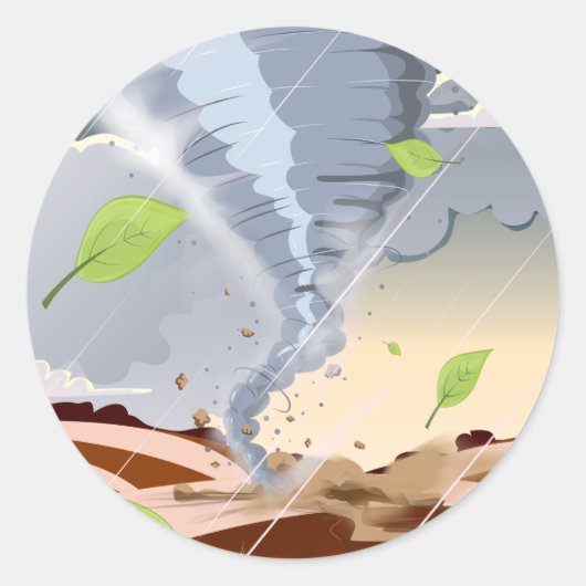 Tornado Twister Ronde Sticker (Voorkant)
