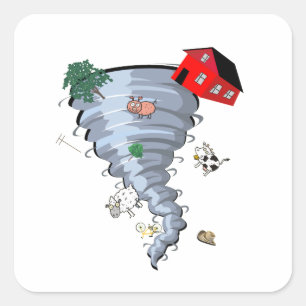 Tornado Vierkante Sticker