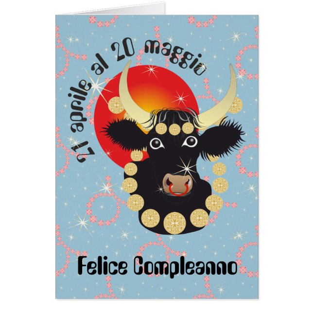 Toro 21 aprile al 20 maggio Biglietti d'auguri (Devant)