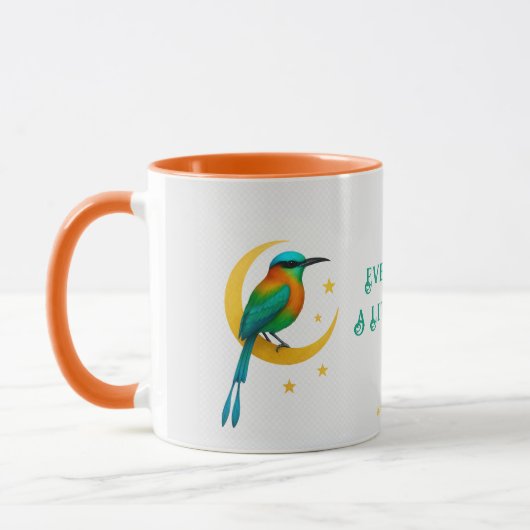Torogoz Bird  Gold Crescent Moon Mug  Mok (Links)