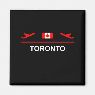 Toronto Canada Airport Plane Dark Color Magneet