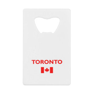 Toronto Canada Canadese vlag Donkere kleur Kredietkaart Flessenopener