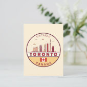 Toronto Canada City Skyline Emblem Briefkaart (Staand voorkant)