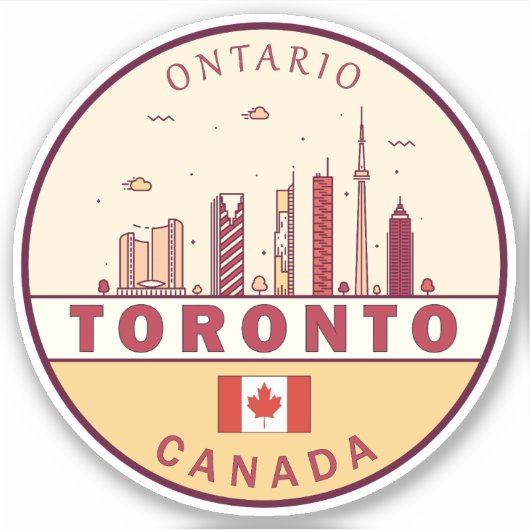 Toronto Canada City Skyline Emblem Sticker (Voorkant)