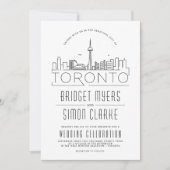 Toronto, Canada Mariage | Invitation Skyline (Devant)