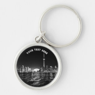 Toronto Canada Ontario Black White  Keychai Sleutelhanger