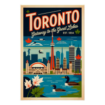 Toronto Canada Retro Reisposter Kunst