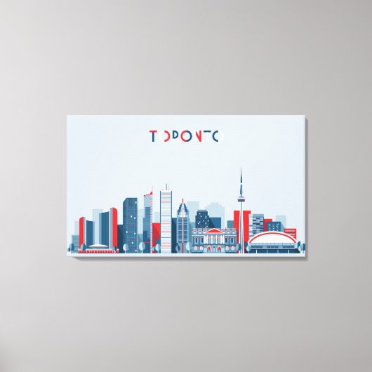 Toronto, Canada | Rode, witte en blauwe skies Canvas Afdruk (Voorkant)