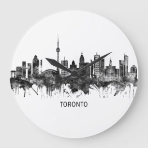 Toronto Canada Skyline BW Grote Klok