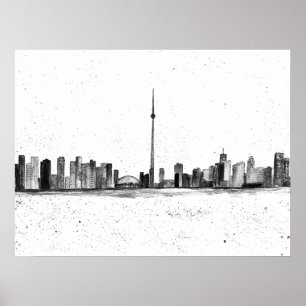 Toronto Canada Skyline CN Tower Poster