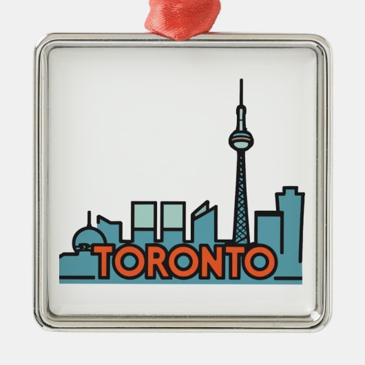 Toronto Canada Skyline Metalen Ornament (Voorkant)