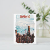 Toronto Canada skyline silhouet Briefkaart (Staand voorkant)