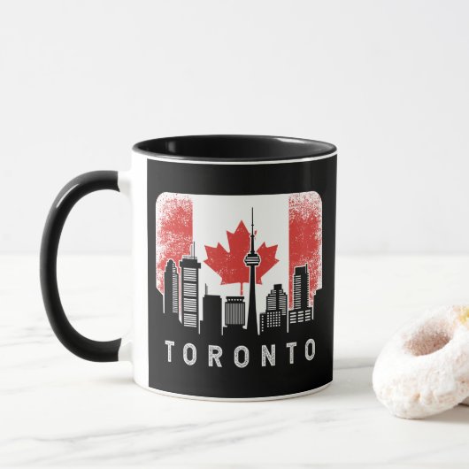 Toronto Canada Skyline  vlag Mok (Met donut)