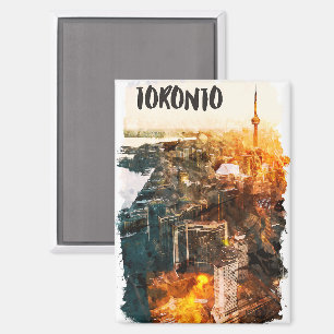 Toronto Canada Sunset Skyline Silhouet Magneet