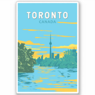 Toronto Canada Travel Art Vintage Sticker