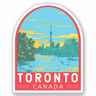 Toronto Canada Travel Art Vintage Sticker