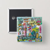 Toronto, Canada Vierkante Button 5,1 Cm (Voorkant /achterkant)