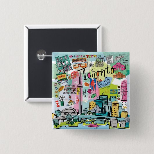 Toronto, Canada Vierkante Button 5,1 Cm (Voorkant /achterkant)